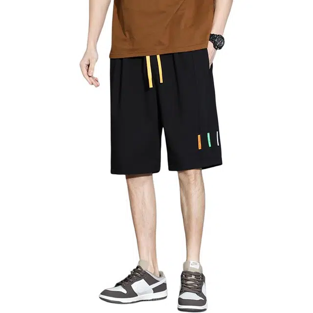 顶峰保罗 美式潮牌宽松直筒薄款运动五分裤无性别主义高级设计感垂感阔腿休闲短裤 男女同款