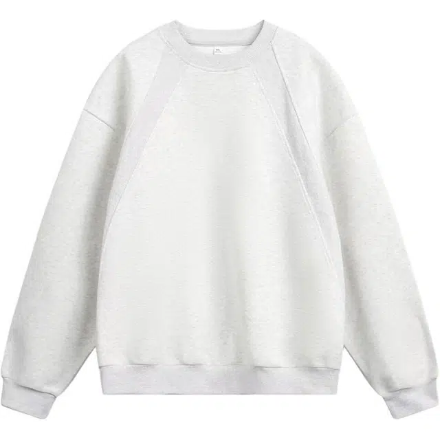 爱肯 美式双侧条纹网复古街头设计感宽松百搭舒适个性潮流户外通勤城市学院风日常休闲无性别主义套头长袖卫衣 男女同款