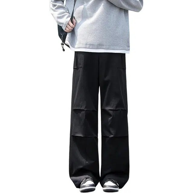 佐菲利 美式时尚宽松山系伞兵直筒户外运动抽绳休闲裤工装裤 男女同款