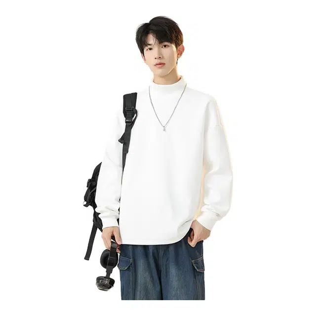 金盾 纯色男士上衣舒适时尚潮流秋冬季港风内搭卫衣 男款