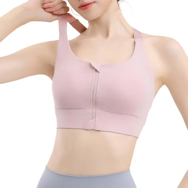 缪斯的诱惑 高强度瑜伽运动文胸系列 舒适前拉链透气防震一体式小吊带背心 女款