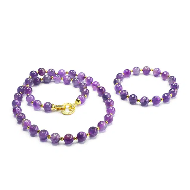 素于 国潮新中式轻奢小众文玩盘玩佛珠念珠诸事顺遂八方来财节节高升#好运 紫水晶 手串 男女同款情侣款