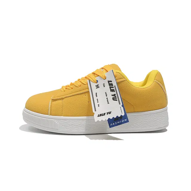 乐乐鱼 时尚复古潮流舒适 低帮 板鞋 女款 黄色