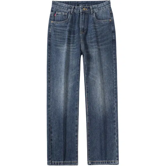 希越 时尚休闲直筒百搭痞帅青年复古男牛仔裤 男款