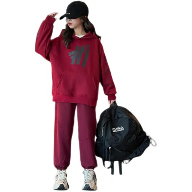 比比我休闲运动套装  女童春秋季时尚 百搭大童潮牌小孩衣服 小女孩长袖洋气时髦 舒适帅气轻便