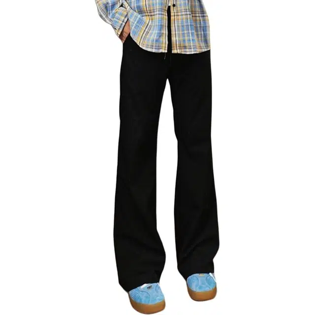 唐启 垂坠感高级感夏季薄款冰丝微喇直筒休闲裤 男女同款