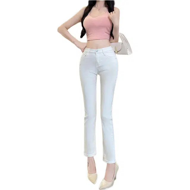 黛尔佳人 百搭气质优雅舒适时尚牛仔裤 女款