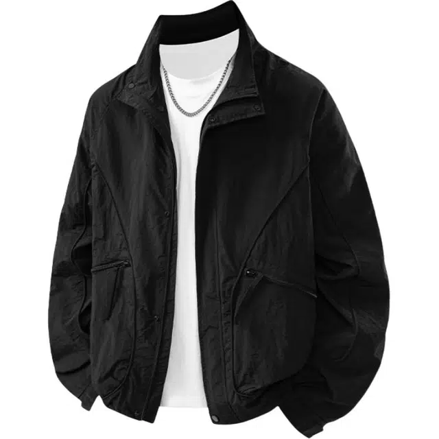 金盾 上衣休闲时尚户外欧美式运动弹力修身长袖夹克外套 男款