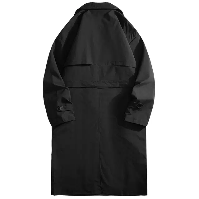 王者荣耀 英伦风简约百搭高级感长款无性别主义设计双排扣装饰胸前大口袋翻领复古长袖防风大衣 男女同款