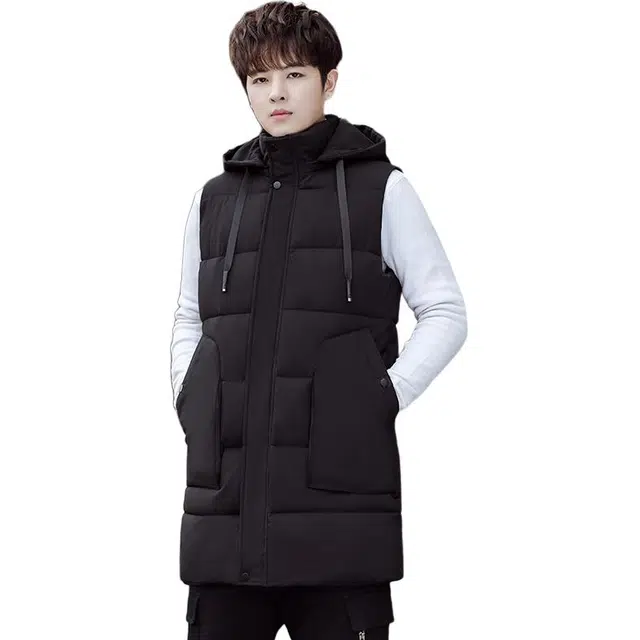 金盾 男外套坎肩韩版秋冬季中长款保暖合身马甲 男款