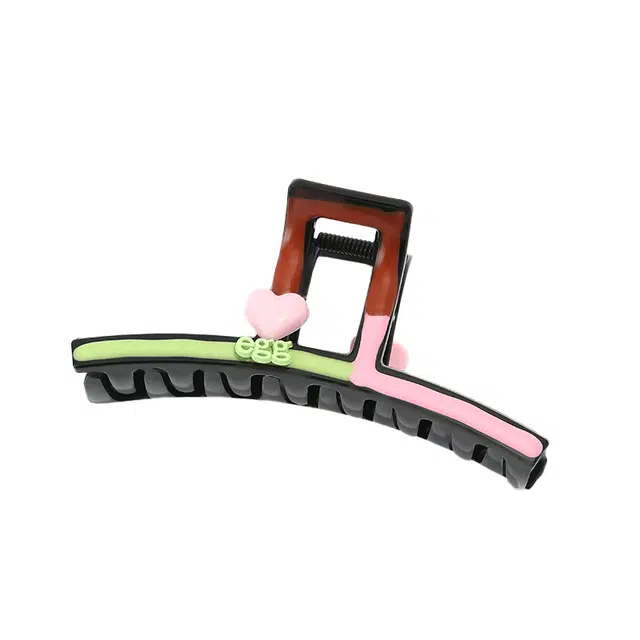 如花梦 氛围感 撞色线条字母盘发鲨鱼夹 亚克力 发夹 女款