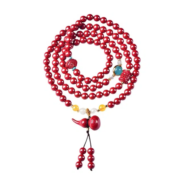 茂琼 简约 时尚 葫芦多圈古风高含量本命年转运高级感小众百搭#好运 朱砂 手串 男女同款情侣款