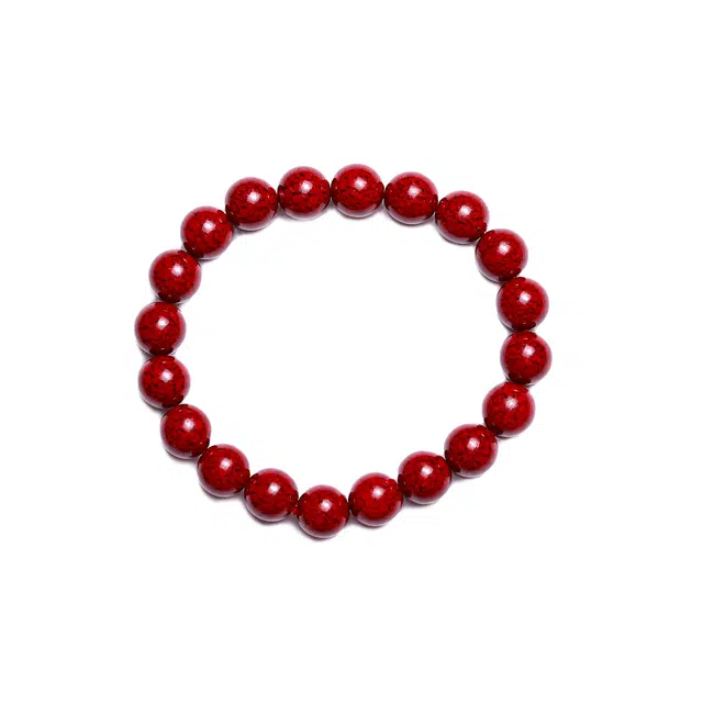 梨云暮雪 晶体砂大珠子经典素圈  正品新中式 国风好运 财福双收 经典时尚 朱砂 手串 男女同款情侣款