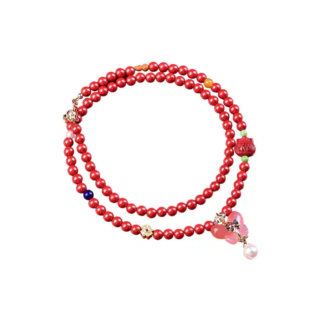 茂琼 精品帝王砂福气粉蝴蝶高含量设计高档#好运 朱砂 手串 男女同款情侣款