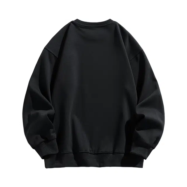 敦煌博物馆 美式复古幻影模糊人像印花嘻哈街头学院风宽松休闲套头圆领长袖卫衣 男女同款