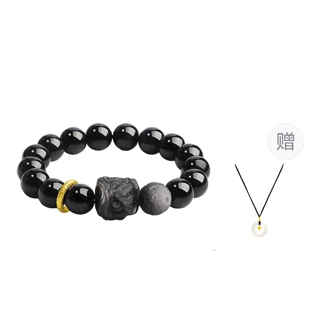 【赠项链】 素于 小众国风轻奢高级文玩招财佛珠爆款新势力念珠八方来财盘玩新宠素雅百搭上岸转运开运#好运 黑檀 手串 男女同款情侣款
