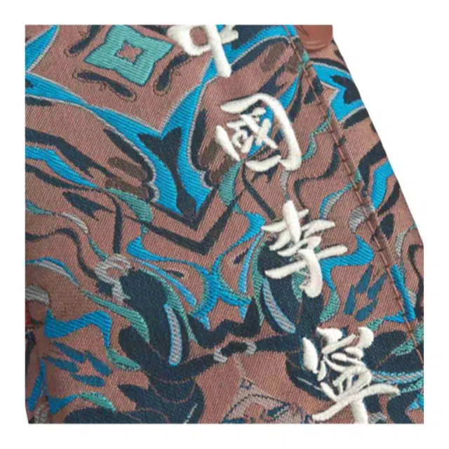 李宁 巴黎时装周走秀款 敦煌图案 胸包单肩挎包 豆沙粉色