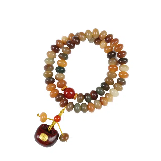 镯钰瑭 新中式民族风 复古精致小众多圈叠戴文玩佛系佛珠 招财转运#好运 菩提根 手串 男女同款情侣款