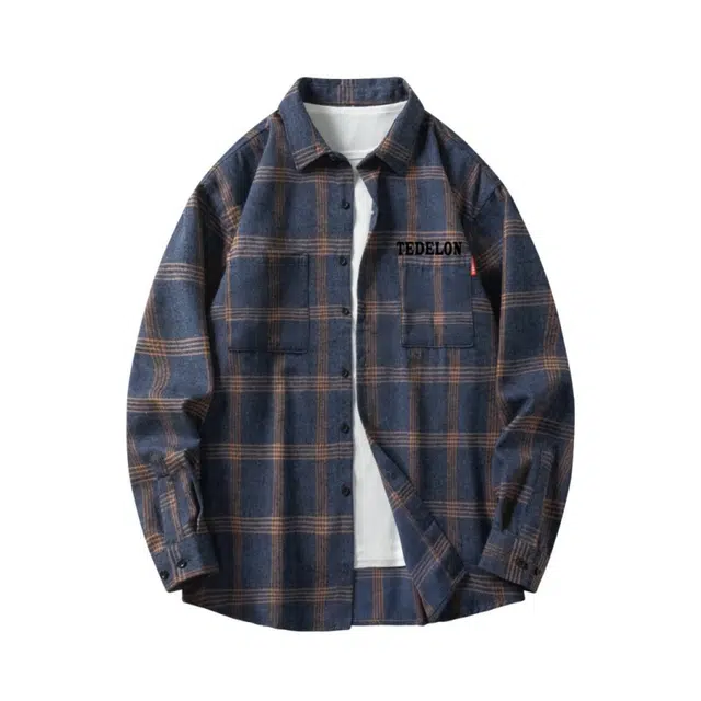 太子龍 复古美式基础款高街慵懒格子简约时尚宽松休闲百搭透气舒适青少年日常穿搭衬衫 男款