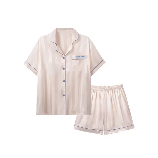 加菲猫家族 冰丝家具服甜美带胸垫女士夏季薄款凉感简约高颜值短袖短裤睡衣套装 女款