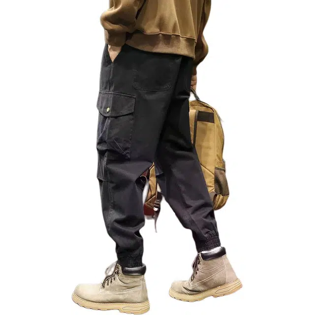 路杰邦 秋季休闲裤男士潮牌宽松束脚大码美式哈伦痞帅长裤工装裤 男款