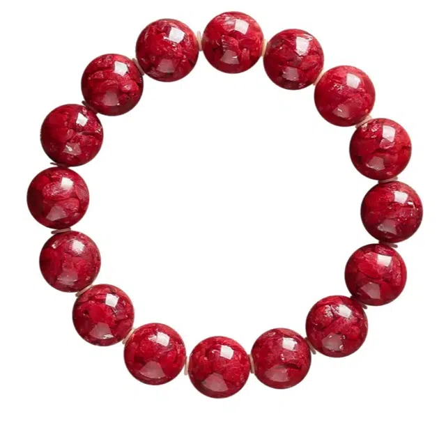 茂琼 平安如意 梦幻时尚 典雅本命年高透光晶体砂全透高级感小众百搭#好运 朱砂 手串 男女同款情侣款