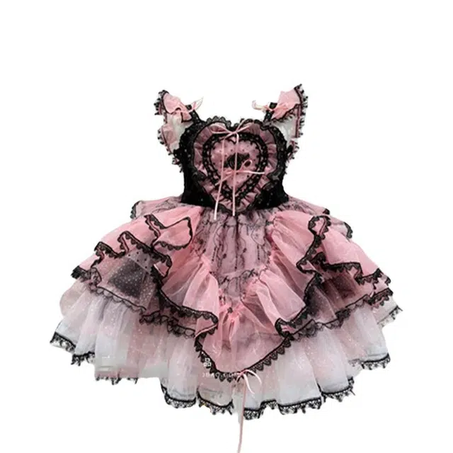 米囹儿童礼服 卡通动漫吊带洛丽塔公主裙中腰