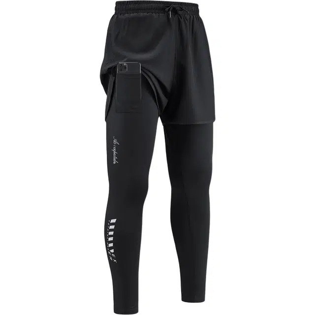 王者荣耀 明世隐款假两件内袋跑步运动健身美式高街潮流时尚通勤舒适日常百搭宽松排汗吸汗透气中腰系带休闲裤 男女同款