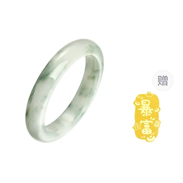 【赠限量手机金贴】 老庙 新中式国潮国风平安纳福转运优雅温润柔和吉祥如意显贵气 清冷感#好运 天山翠 手镯 女款