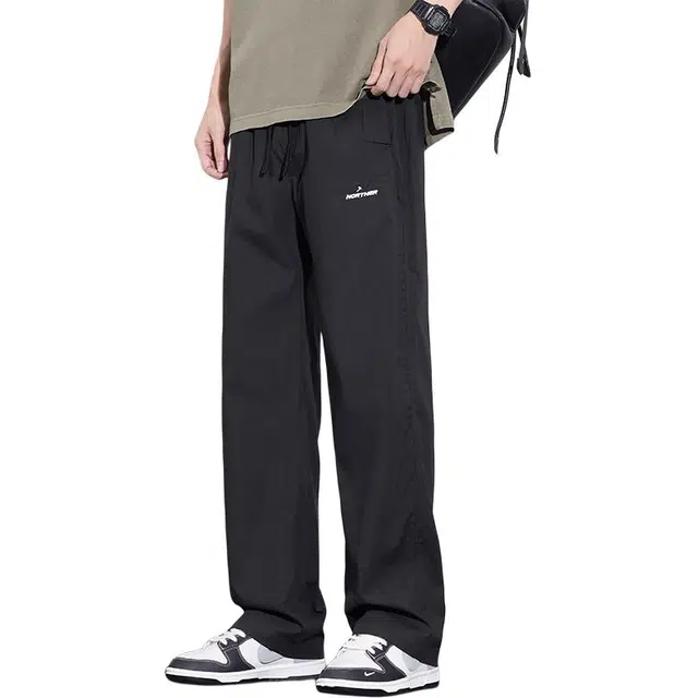 协协乐 美式复古潮牌春秋季宽松直筒阔腿天丝户外青少年百搭休闲运动长裤牛仔裤 男款