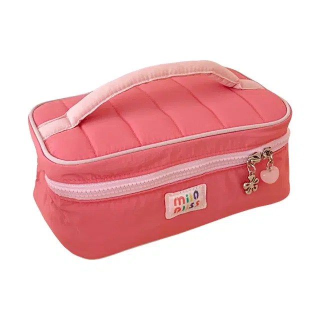 几多萌多巴胺撞色化妆包 少女心百搭大容量旅行便携式手提洗漱收纳包化妆包洗漱包