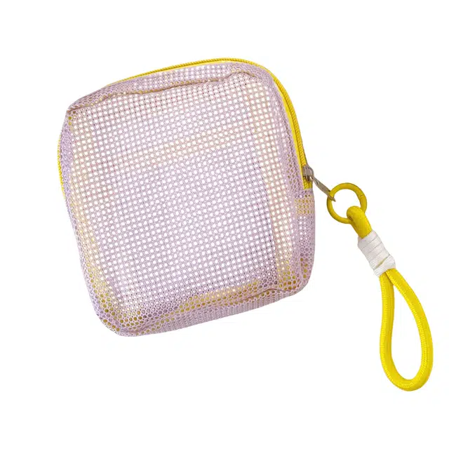 几多萌多巴胺网格豆腐包 少女心百搭便携式收纳包网纱小化妆包口红随身小方包化妆包洗漱包