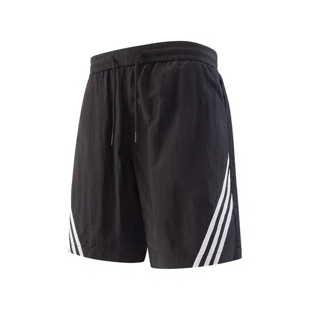 金盾 夏季阔腿潮牌美式百搭条纹运动宽松休闲短裤 男女同款