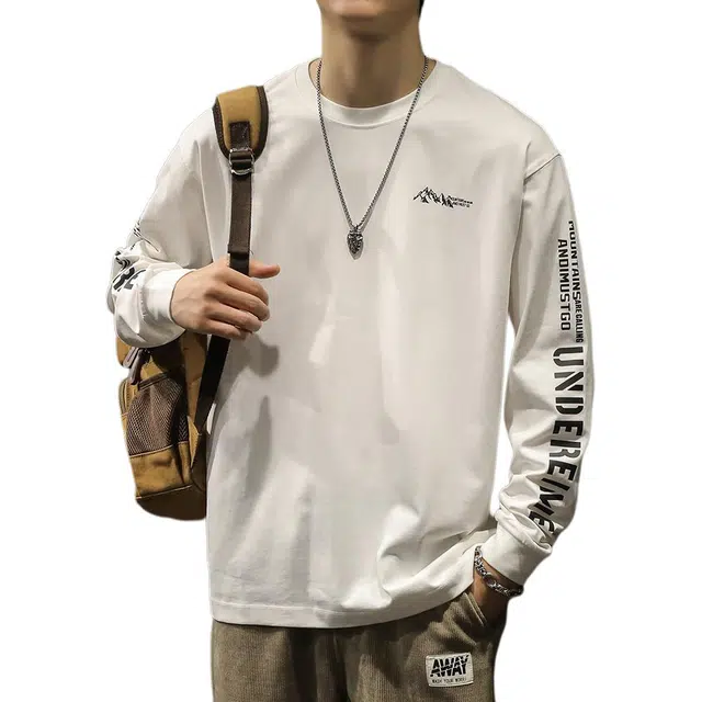 路杰邦 美式高街校园风秋季休闲百搭简约基础字母图案设计百搭时尚长袖圆领卫衣 男款