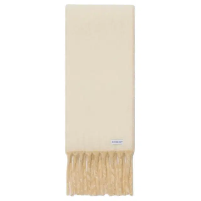 Burberry Logo Alpaca Wool Scarf Sand