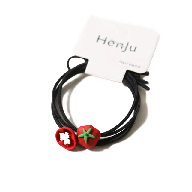 【水果小清新两件套】 攸委 日韩可爱简约少女甜美头绳百搭高弹力 锦纶 个性时尚扎头发马尾闺蜜男友橡皮筋发圈 女款