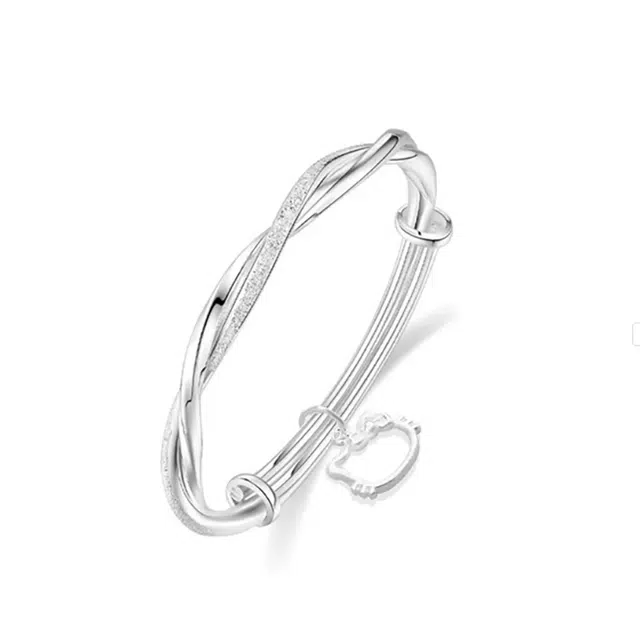 琉堇 莫比乌斯 花丝浮雕 新中式素圈 可爱小猫流苏走马圈可调节轻奢小众简约大气百搭叮当镯 合金 手镯 女款