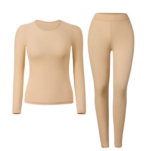 蒄趣 隐形内搭高弹塑形无痕内衣舒适速暖锁温保暖套装 女款