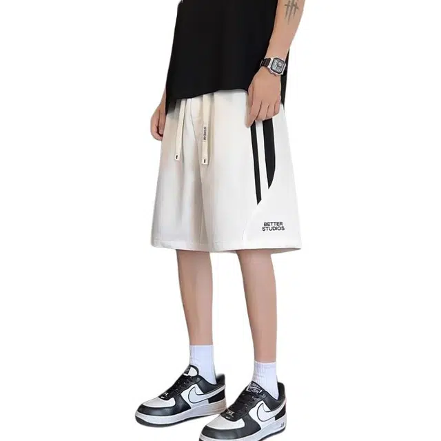 沐诚阳译 薄款潮流直筒运动宽松外穿五分裤休闲短裤 男款