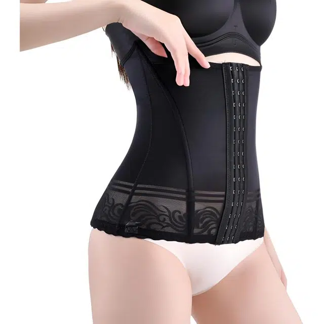 兰缪 网纱收腹透气运动托胸版塑身腰封 女款