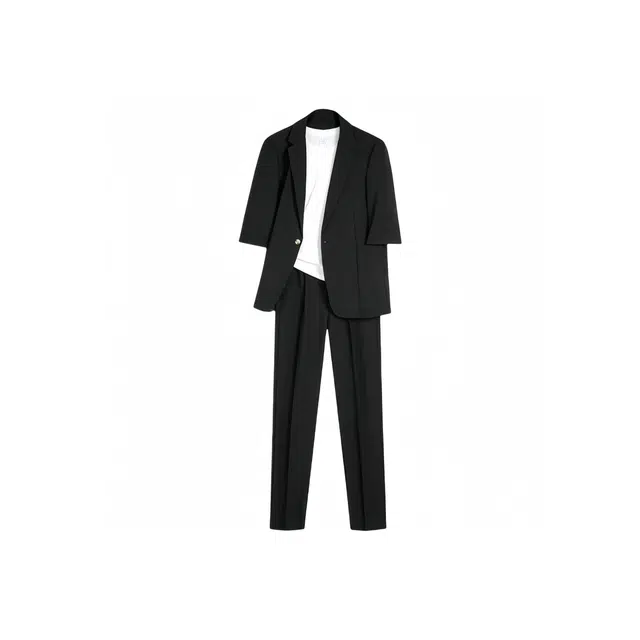 空白町 轻商务经典日系休闲系列毕业典礼上班族职场通勤婚礼庆典高级感基础款两件套宽松简约百搭西装套装 男女同款