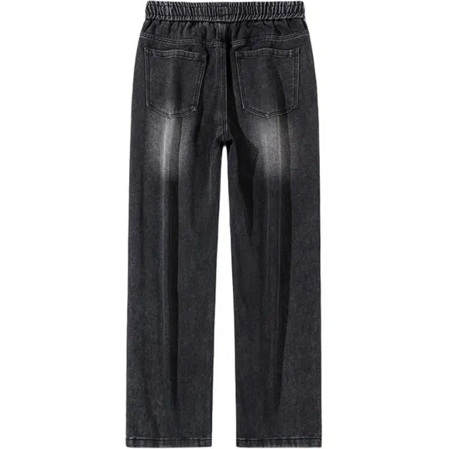 华夏儿女 美式高街男女同款宽松直筒裤夏季薄款休闲百搭阔腿牛仔裤 男款