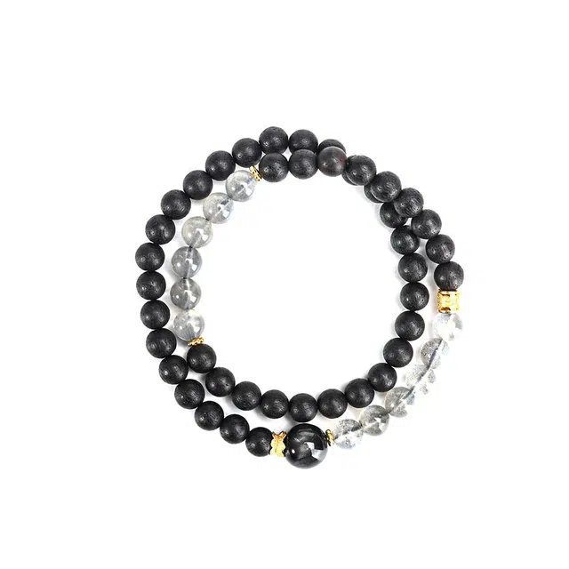 天纵 新中式福运满满转运珠招财纳吉轻奢感文玩好运念珠双圈佛珠 降真香 手串 男女同款情侣款