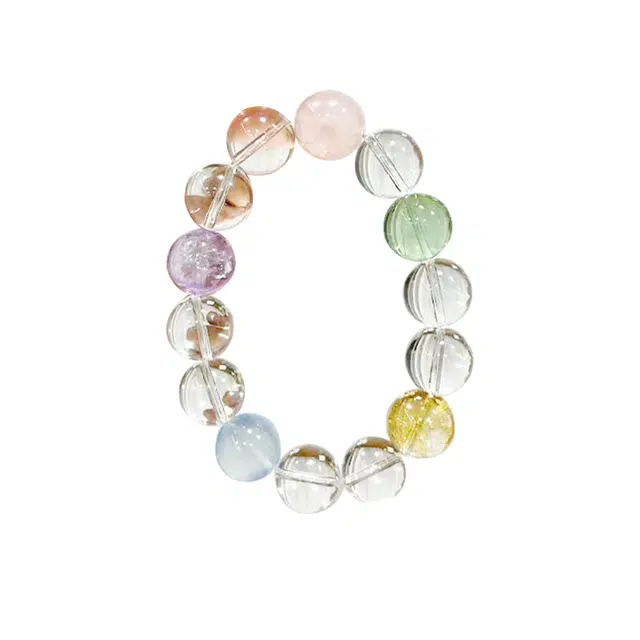 龙弗 暴美暴富多宝多福财源滚滚新中式提升好运圆圆满满顺顺利利转运经典时尚高级感手饰 白水晶 手串 女款