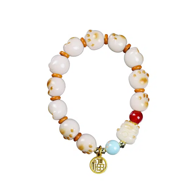 镯钰瑭 招财猫猫 新中式国潮复古民族风吉祥瑞兽招财纳福 聚财吸金 诸事顺意 日常通勤百搭高级感#好运 菩提根 手串 男女同款情侣款