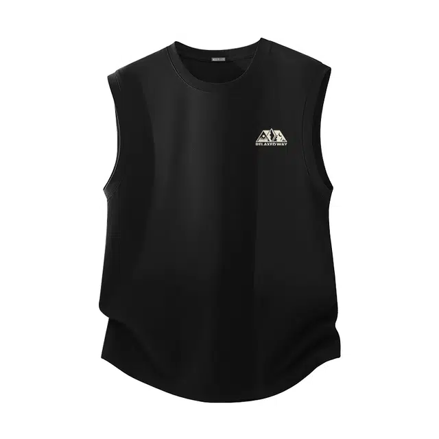 红豆 港风潮流重磅纯棉柔软舒适透气跑步健身汗衫宽松无袖打底衫运动百搭训练篮球服圆领套头休闲坎肩砍袖背心 男女同款