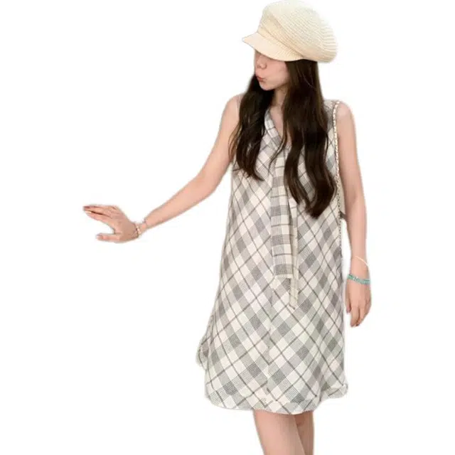 苏九儿 韩系复古气质设计感吊带连衣裙 女款