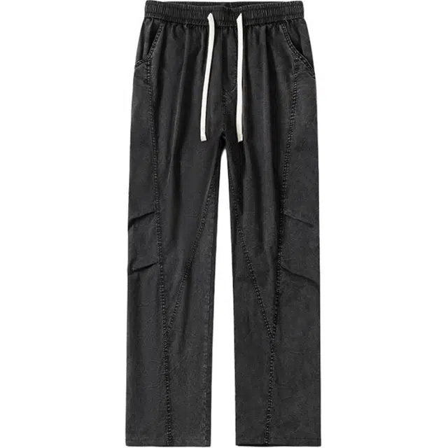 华夏儿女 美式宽松百搭直筒裤夏季薄款高街潮牌时尚潮流运动休闲裤 男款