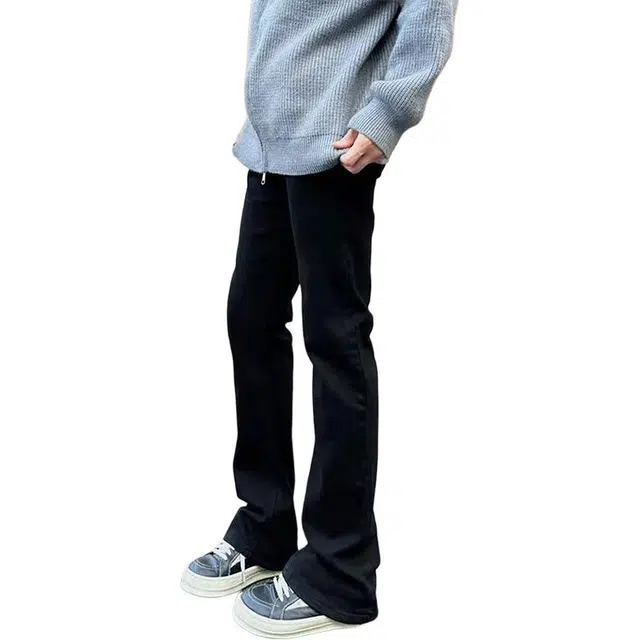 单爵 微喇裤男款美式高街裤子显腿长牛仔裤 男女同款