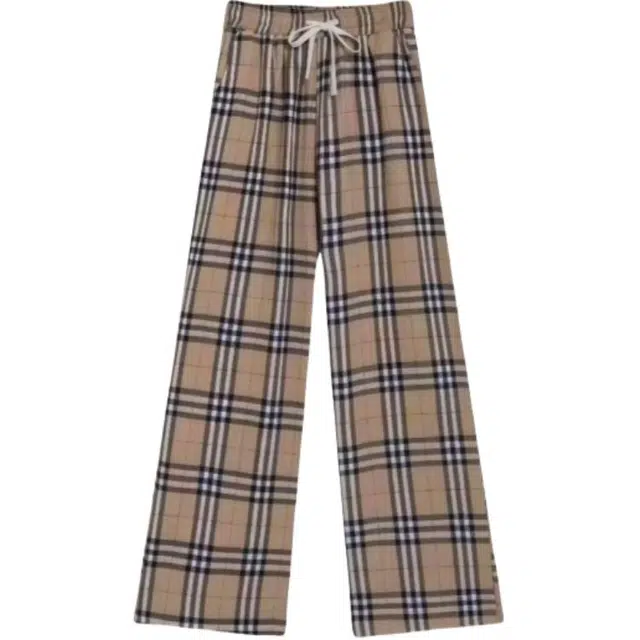 花蔓色 直筒宽松复古百搭格子拖地阔腿裤设计感满满休闲裤 女款